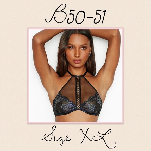 Victoria's Secret Other - ⚡Black/Blue Irridescent High Neck Bralette, XL Victoria's Secret Other - ⚡Black/Blue Irridescent High Neck Bralette, XL